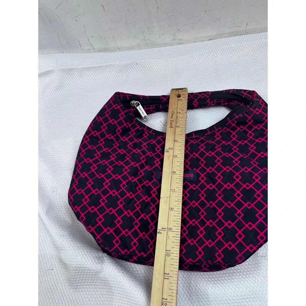 Tupperware Insulated Lunch Bag‎ OS Navy Pink Quilted Geometric Tote Women